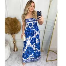 Vestido longo femenino con lastex