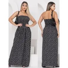 Vestido feminino longo tomara que caia com Lastex femenino – tecido Viscolinho