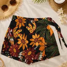 Short saia femenino estampado