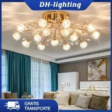 (Com Lâmpada) Lustre De Vidro Moderno Luminária Pendente Para Sala De Estar Iluminação Decorativa Luxo