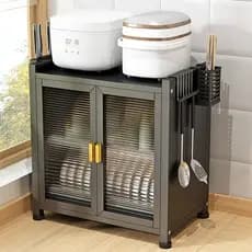【Envio De São Paulo】Armário De Cozinha Escorredor De Louças Pratos Talheres Organizador Com 2 Portas Cor Preto