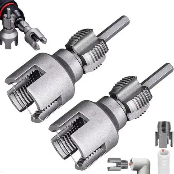 kit 2 Abridores de Roscas Interna e Externa em Tubos de PVC 1/2 3/4 com Encaixe Parafusadeira