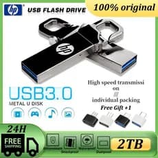 Original HP Metal Pen Drive 2TB USB3.0 Flash Drive Alta Velocidade ​Transmissão Segura À Prova D'água E De Poeira