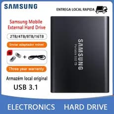 Original Samsung HD Externo Disco Rígido USB3.1 Tipo C 16TB/8TB/4TB/2TB Portátil Estado Sólido SSD