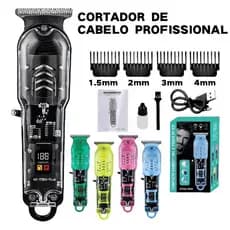Máquina de Cortar Cabelo Profissional Transparente – | Motor Potente | Bateria 800mAh | USB-C TUDO