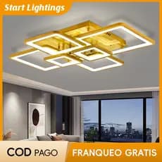 Luz De Teto LED Dourada Para Sala De Estar , Quarto , Moderna E Minimalista , Pendente Decorativa