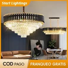 Lustre De Cristal Duplex Luxuoso Com Lâmpadas Para Sala De Estar , Jantar , Iluminação Interna