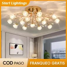 Lustre De Cristal 9/12/15 Cabeça Sala Estar Luxo Luz 3 Cores