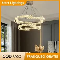 Lustre De Cristal Sala Estar Restaurante Luz Moderno Criativo Controle Remoto LED Da