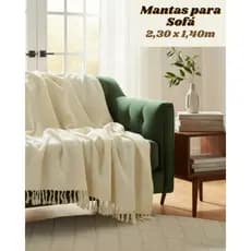 Manta Para Sofá 2,30x1,40 m Gigante Decorativa Protetora - 100% Algodão