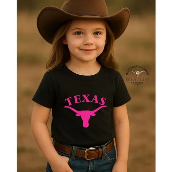 Camiseta Infantil Texas Moda Boiadeira Tshirt Algodão Estampada Novidades