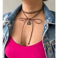 Choker Brinco de Boi Choker Modelo Boiadeira Delicado Gargantilha Letra Country Novidade