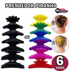 Kit 6 Prendedores Piranhas para Cabelo Salão de Beleza - Presilha para Cabelo