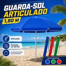 Guarda Sol Grande Articulável Uv 1,85m - Praia Piscina Respirável Verão  Resistente Lançamento 2026