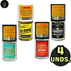 Kit S.O.S Unhas Tratamento 4 Bases TOP BEAUTY 1Concreto + 1Fermento + 1Xi Lascou + 1D-Tone 7ML