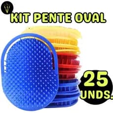 Kit 25 Pente Oval Escova Pata Pata  c/ 25 Unidades - Cabelo Masculino Cabelo Curto