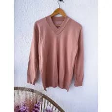 Blusa de tricô  gola V #MX-42 plus size básica manga longa inverno moda feminina