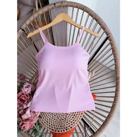 Blusa Regata com bojo #057 alçinha fina material ribana canelada verão moda feminina