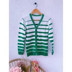 Casaco suéter #MX-45 de Tricô listrado moda feminina