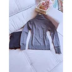 Kits 2pcs,#MX1-23 Blusas  Feminina Cacharrel Gola Alta Com Elastano Basica Tric De Frio Inverno
