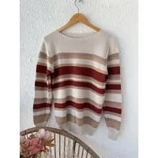 Blusa de frio manga longa #MX-67 listrado para inverno moda feminina