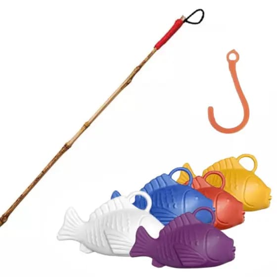 Kit Brincadeira Pescaria Festa Junina 2 Vara E 10 Peixinhos