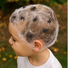 Cabelo Maluco teia de aranha artificial com insetos Cabelo criativo