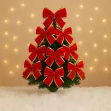 Laço de Natal Enfeite Decoração Kit com 5 Laços Natalinos Arvore de natal Fita Aramado