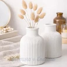 Vasos Decorativo de Gesso Artesanal • Estilo Minimalista • Decoração Casa Quarto Cozinha