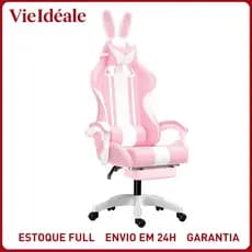Cadeira Gamer Reclinável Ergonômica Base Giratória Cadeira Gamer Reclinável Ergonômica Base Giratória cor ：Rosa