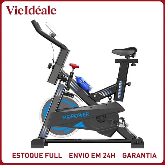 Bicicleta Spinning Profissional 15kg Roda Inércia - Suporta 150kg  | Display Digital | Silenciosa | Altura Ajustável