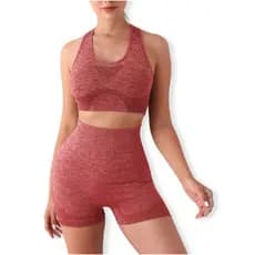 Conjunto Fitness academia/Top + Short/ Sem costura