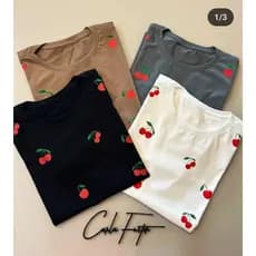 kit 3 blusinha básica baby look camiseta viscorycla estampas variados