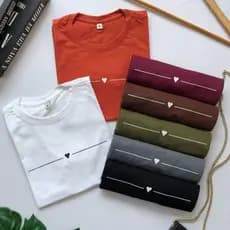 Blusinha Básica Baby Look Camiseta Viscorycla Estampa Linha E Coração