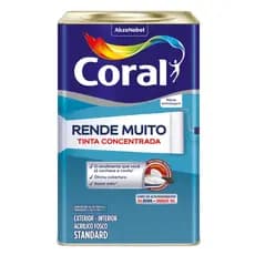 Tinta Acrílica Coral Rende Muito Standard Fosco 16L Alta Cobertura E Rendimento