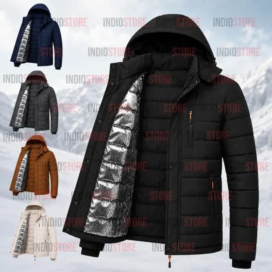 Jaqueta Masculina Térmica Bobojaco Forrada Inverno Frio Extremo Com Capuz