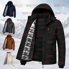 Jaqueta Masculina Térmica Bobojaco Forrada Inverno Frio Extremo Com Capuz