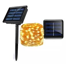 Led 100 Pisca Pisca Natal Solar Decoração Jardim 10 Metros Branco