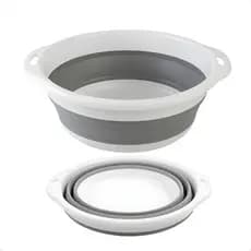 Bacia Dobrável 8 Litros Retrátil Silicone Multiuso Casa Pet Cor Branco Vonder