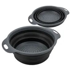 Escorredor de Alimentos Retrátil Silicone Redondo Utensílio Cozinha
