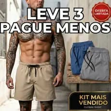 Kit Bermudas Tactel Elastano Masculinas Academia Corrida Piscina Praia Crossfit Shorts Tecido Leve