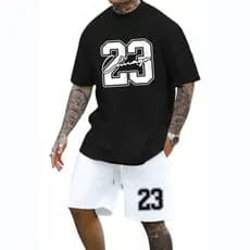 Conjunto Masculino 23 Chicago Camiseta Oversized + short tactel, Academia