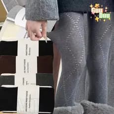 [GuuDuu] Novas Meias De Malha De Outono – Leggings Skinny Femininas Finas De Alta Elasticidade Meia-Calça Jacquard Retrô