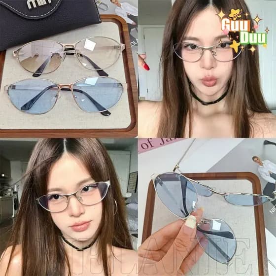 [Guudu] Óculos De Proteção Para Olhos De Gato – Acessórios Viagens Ao Ar Livre Femininos E Masculinos Sol Com Armação De