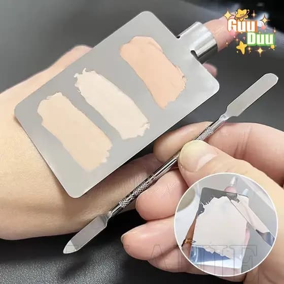 [Guudu] Paleta De Mistura De Maquiagem-Organizador Cosmético Portátil-Ferramentas Cores Placa De Anéis De Dedo-Bandeja E