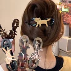 [GuuDuu] Grampo De Cabelo De Gatinho De Plástico Feminino Coreano – Garras Tubarão Elegantes De Uma Palavra Acessórios P