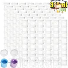 [Guudu] Copos De Plástico De 10/20 Tiras Com Tampa-Mini Pote De Tinta Vazio De 3/5ml-Recipiente De Armazenamento Transpa