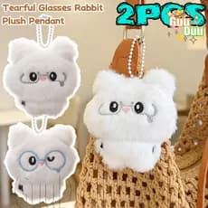 [GUUDUU] Chaveiros De Coelho Com Óculos Macios E Fofos-Presentes Para Casal , Amigos-Acessórios Pendurar Mochila-Chaveir