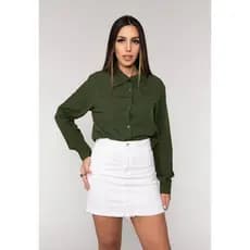 Camisa Social  Feminina  Manga Longa Crepe Elegante Para Trabalho Escritorio Casual