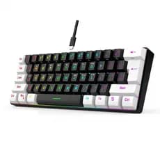 Teclado Com Fio 61 Teclas RGB Backlight Mini Cabo De Alimentação Plugável USB-C Compacto